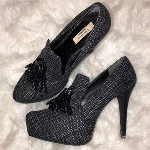 LSimply Vera Wang Tweed Tassel Platform Heels Pumps Size 8